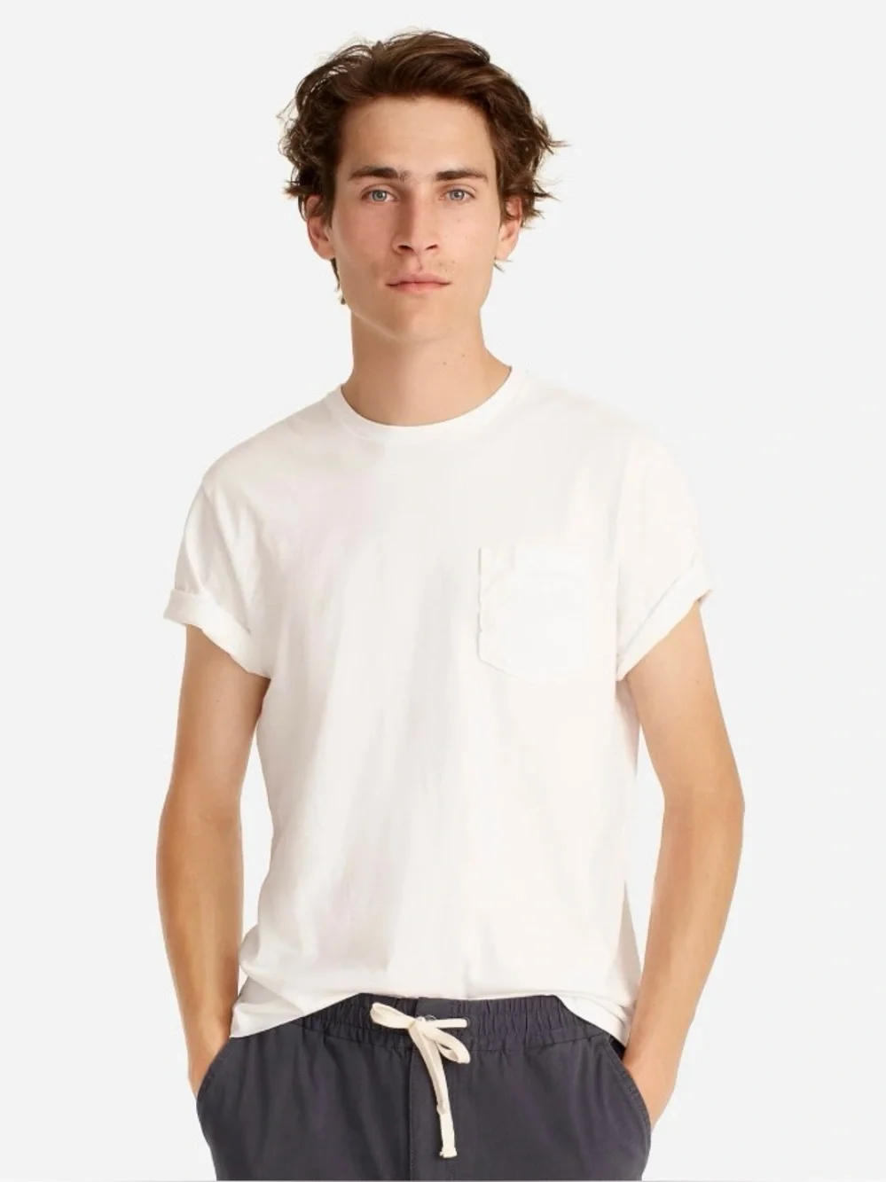 J. Crew Broken-in Short-sleeve Pocket Tshirt Tee White